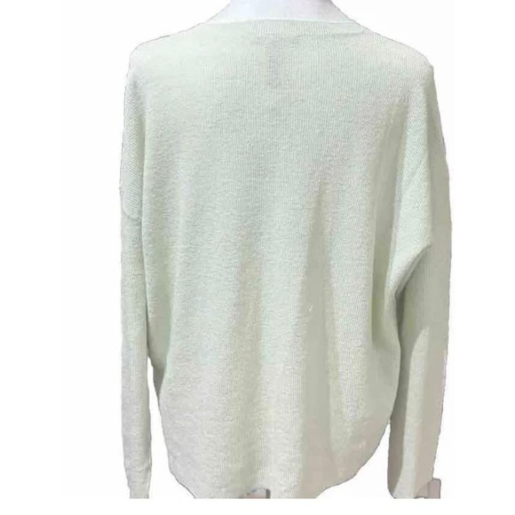 NWT-Eileen Fisher Women's Linen Blend Crewneck Long-Sleeve Top-Mist-PM - Picture 2 of 7